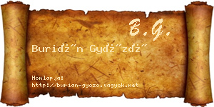 Burián Győző névjegykártya